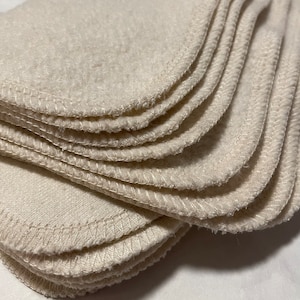 Organic Hemp Fleece Wipes, 8x8&quot; (20x20cm), Hemp Dishcloths, Oil Cleansing Cloth, Pick the edge color and set size