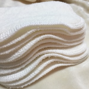 Double Layer Bamboo Terry Small Face Wipes, Organic Make-up Remover Pads, 3.5x5&quot; (9x13cm) set of 10, Pick the edge color