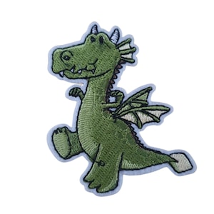 Cute Green Dragon Iron On Patch Sew on Transfer