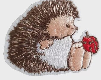 Cute Hedgehog Iron-On Patch, Sew-On Applique (45 x 40 mm)