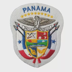 Panama Coat of Arms -  Iron on Patch Sew on transfer badge.