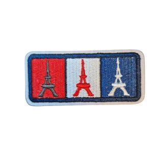 Paris - Eiffeltornet - Frankrike Strykmärke. Sy på överföringsmärke.