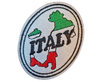 Italie - écusson thermocollant cousu sur l'écusson de transfert.
