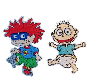 Zestaw dwóch naszywek do prasowania inspirowanych serialem „Rugrats” Tommy i Chuckie (2 sztuki)