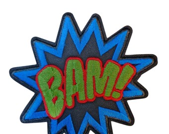 BAM Superheld Bijschrift Bubbel Opstrijkpatch Opnaaien transfer