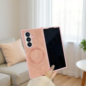 Leather Magnetic Case Z Fold 7 6 5 4 3 | Wireless Charging Soft Bumper Cover | Galaxy Fold Hinge Protective Silicone Case