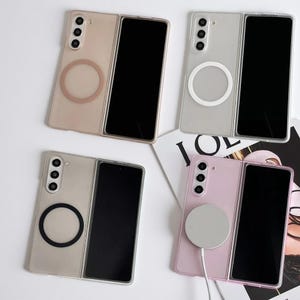 MagSafe Case for Z Fold 7 6 5 4 3 | Galaxy Z Fold 7 Magnetic Cover | Matte Translucent Wireless Charging Slim Case