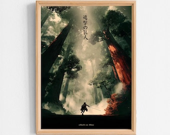 Attack on Titan – Downloadable poster, Wall decoration, Illustration, Japanese poster, Digital poster, Anime poster