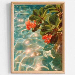 Flower and pool – Downloadable poster, Wall decoration, Photography, design poster, digital poster, aesthetic poster