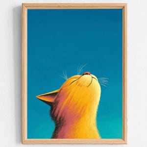 Cat Illustration – Downloadable Poster, Wall Decor, Retro Poster, Designer Poster, Digital Poster, Colorful Poster