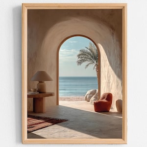 Sea view through the arch – Downloadable poster, Wall decoration, Photography, design poster, digital poster, aesthetic poster