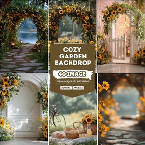 Cozy Garden Digital Backdrop: Maternity Photography, Fall Forest (Instant Download)