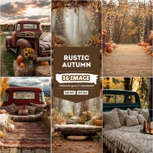 Autumn Digital Background, Orange truck and pumpkins, Fall Digital Backdrop for Photography, Instant download