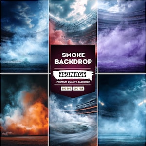Color Smoke Photo Overlays: Sports Photography Backdrops (Digital Download, JPEG 300 DPI)