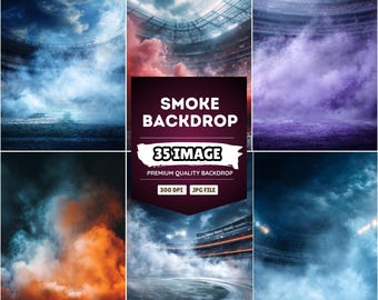 Color Smoke Photo Overlays: Sports Photography Backdrops (Digital Download, JPEG 300 DPI)