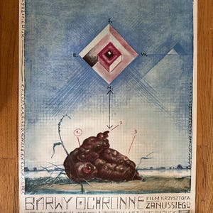 1977 Original Polish Movie Poster | Barwy Ochronne (Camouflage) | Franciszek Starowieyski | Polish Poster Art