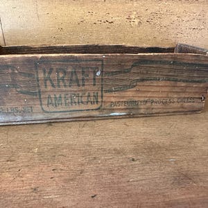 Antique Wood Crate Kraft AMerican Cheese Display Storage Advertising Box