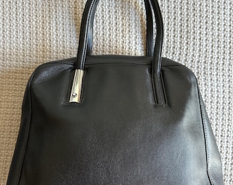 Vintage Montblanc Black Leather Luxury Handbag | Luxury Handbag with Two Leather Handles Mont Blanc