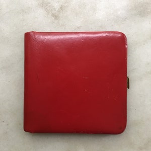 Cartera fotográfica de cuero rojo Crosston NY / Cartera fotográfica de cuero rojo Crosston vintage / Cartera fotográfica de viaje