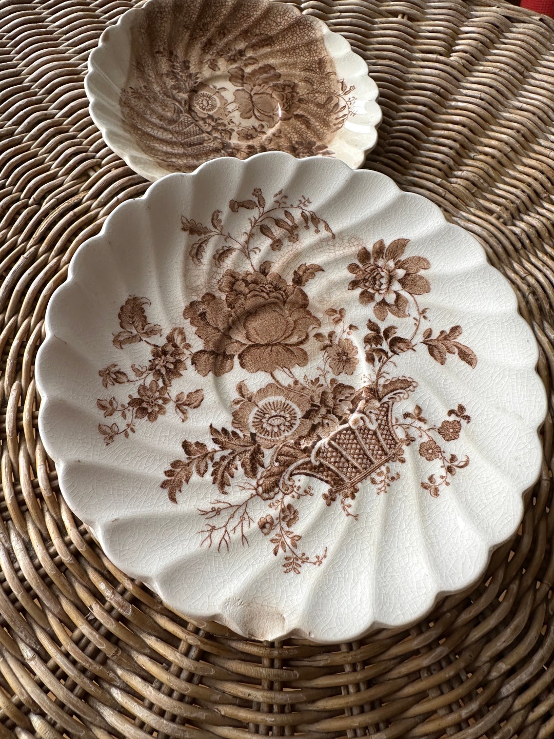 Antique Royal Staffordshire Charlotte Saucers Set of Eight / Clarice