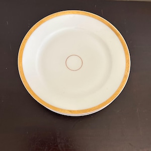 Haviland Limoges White and Gold Porcelain Plates | SET of 4 Wedding Ring Salad Dessert Plates 7 1/4&quot;