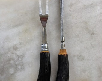 VIntage 1930s Bakelite Carving set Fork and Knife Sharpener
