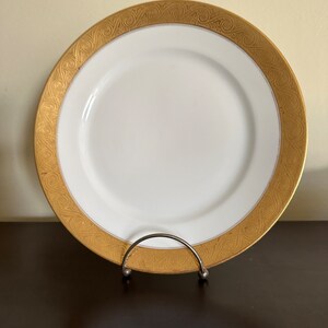 Vintage Ginori Italian China White Plate Gold Rim Cornucopia Pattern / Ginori Replacement Dinner Plate / 1920s-1930s