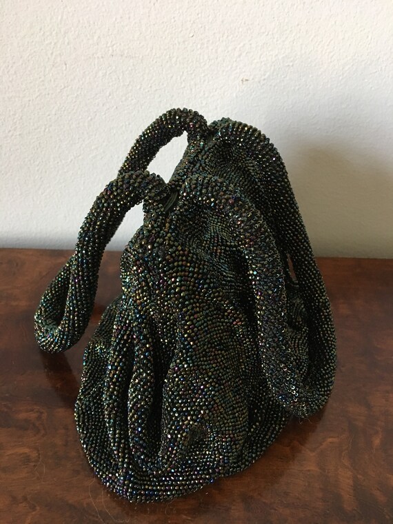 Vintage Evening Fully Beaded Handbag / 1940s Beade
