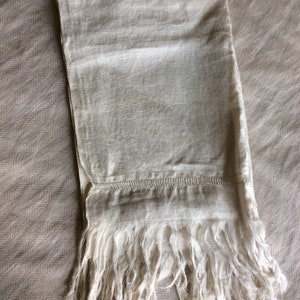 Antique White Damask Hand Made Bathroom Towel