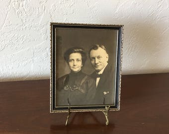 1900s Antique Photo in Wooden Silver Painted Frame | FL