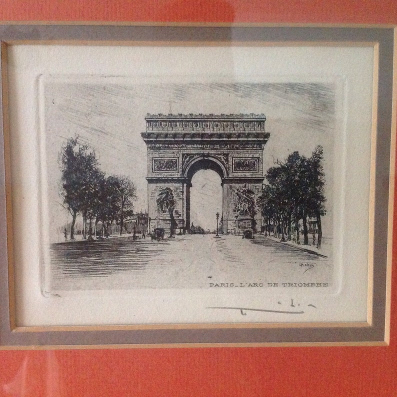 Vintage Original Signed Leopold Robin Etching of Paris Etsy