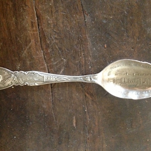 1904 St Louis MO Worlds Fair  4&quot; Sterling Silver Souvenir Spoon / Thomas Jefferson Spoon