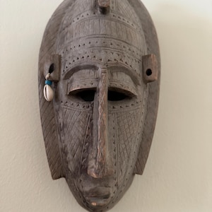 Vintage Hand Carved West African Wooden Mask