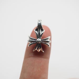 Gothic Cross charm Necklace, Sterling silver 925 Punk Cross Pendant, Gift for him, Men necklace / KP19