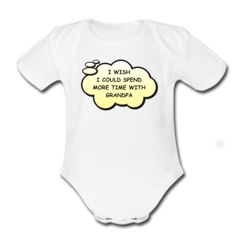 I Wish I Could Spend More Time With Grandpa Baby Vest Bodysuit for Baby