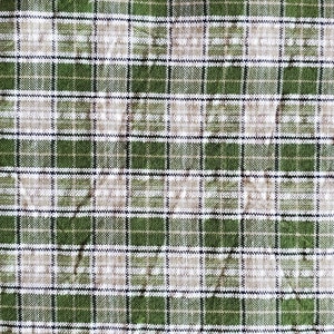 Green Plaid Seersucker Fabric by The Yard, 1/2 yard