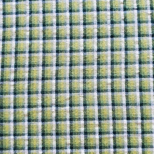 Green Small Plaid Seersucker Fabric by The Yard, 1/2 yard