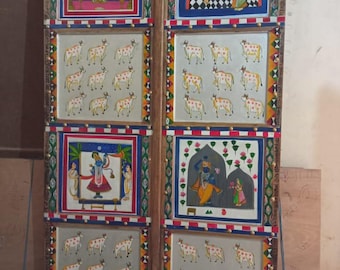 Pichwai Painting Wooden Door: Indian Pooja Room | Home door