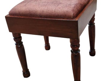 Rose Wood Stool |Upholstered Sitting Stool