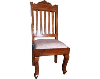 Sheesham Wood Dining Chair: Customizable Height