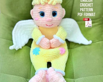 Crochet Christmas Angel Snuggler Pattern, Amigurumi Rag Doll (PDF Pattern)
