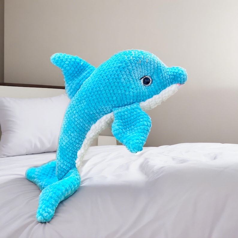 Crochet Dolphin Pattern: Amigurumi Sea Animal Snuggler Toy (PDF Pattern ...
