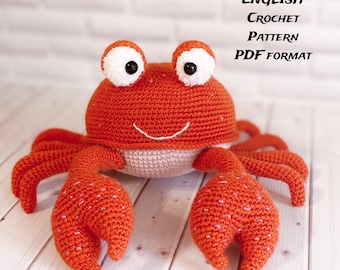 Crochet Crab Amigurumi Pattern: English PDF, Sea Creature