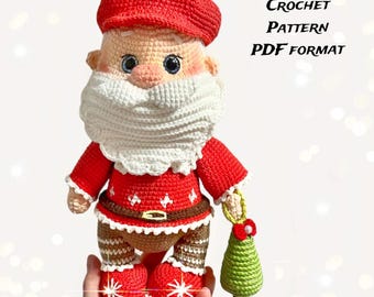 Crochet Santa Amigurumi Pattern: Christmas Ornament Tutorial (PDF Pattern)
