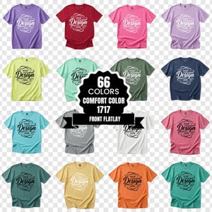 66X Transparent Comfort Colors 1717 Mockup Bundle | C1717 Flatlay Mockup Bundle |Unfolded Tshirt Mock Up |