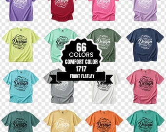 66X Transparent Comfort Colors 1717 Mockup Bundle | C1717 Flatlay Mockup Bundle |Unfolded Tshirt Mock Up |