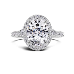 Oval Halo Engagement Ring with Lab-Grown Diamonds, Gold Fine Jewelry, Classic Oval Cut