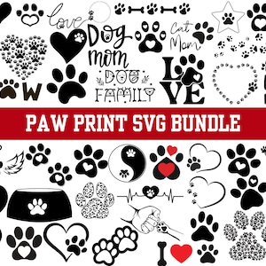Paw Print Svg Bundle,Paw Heart Svg, Dog paw svg,PET FOOTPRINT SVG Bundle,Animal Paw Svg,Dog Paw Print,svg,Eps,Jpg,Ai, Puppy Paw Svg bundle