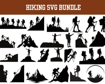 Hiking Adventure SVG Bundle: Forest Landscape, Mountain Scene (Digital Download Files)