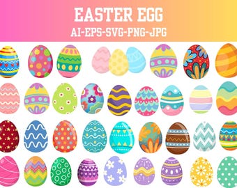 Easter Egg SVG Bundle, Cut File for Cricut, Silhouette, Easter Svg ...